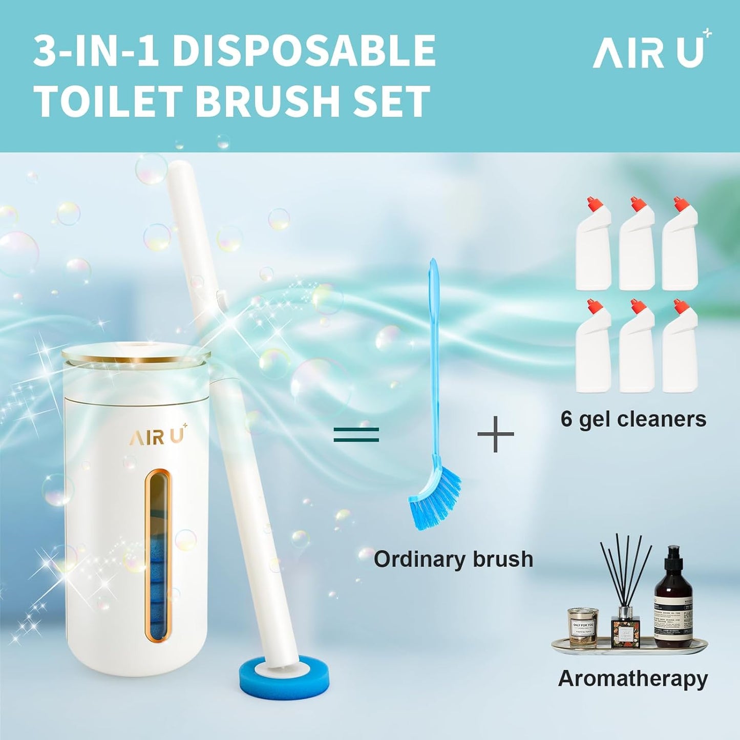 Air U Disposable Toilet Brush Set